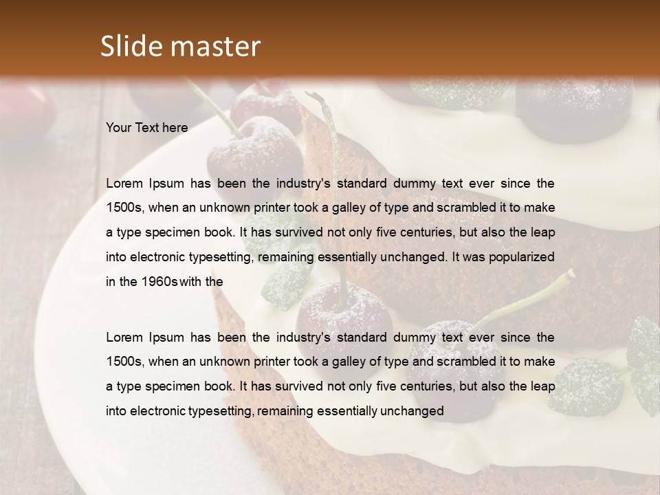 Sour Cream Mint Leaf PowerPoint Template