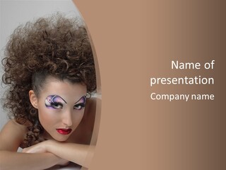 Caucasian Woman Cute PowerPoint Template