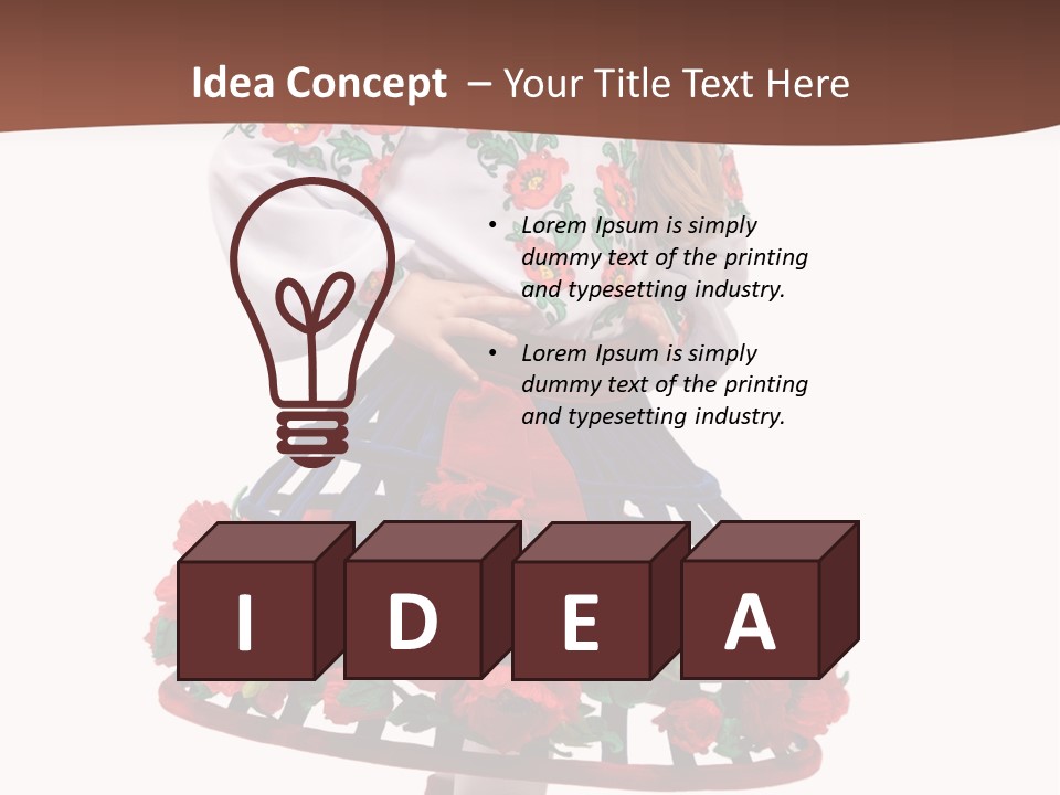 Happiness White Little PowerPoint Template