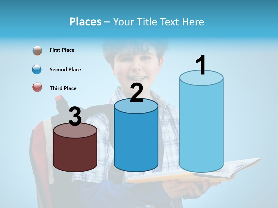 Horizontal Boy Schoolkid PowerPoint Template
