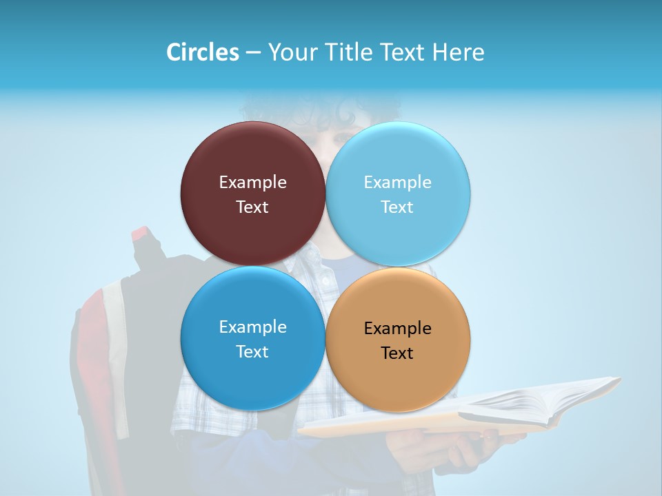 Horizontal Boy Schoolkid PowerPoint Template