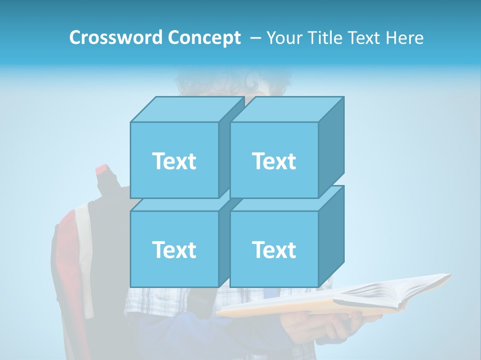 Horizontal Boy Schoolkid PowerPoint Template