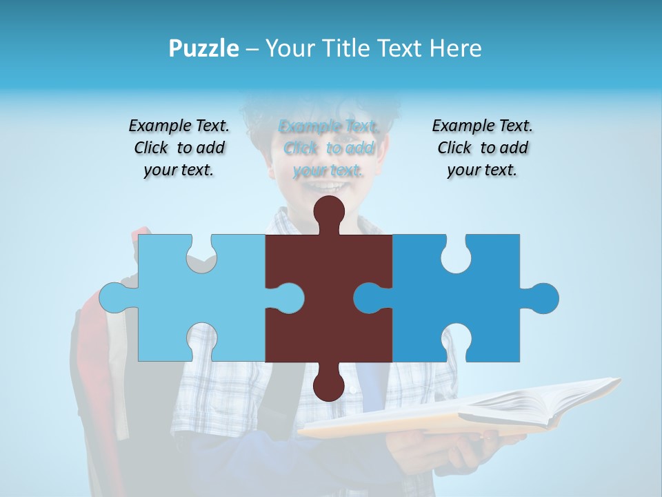 Horizontal Boy Schoolkid PowerPoint Template