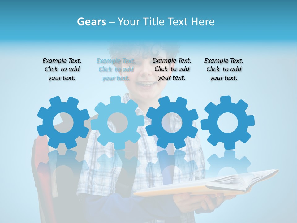 Horizontal Boy Schoolkid PowerPoint Template