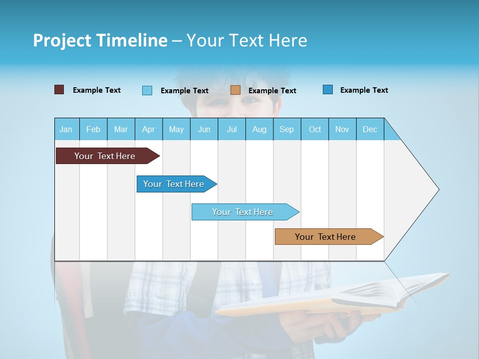 Horizontal Boy Schoolkid PowerPoint Template