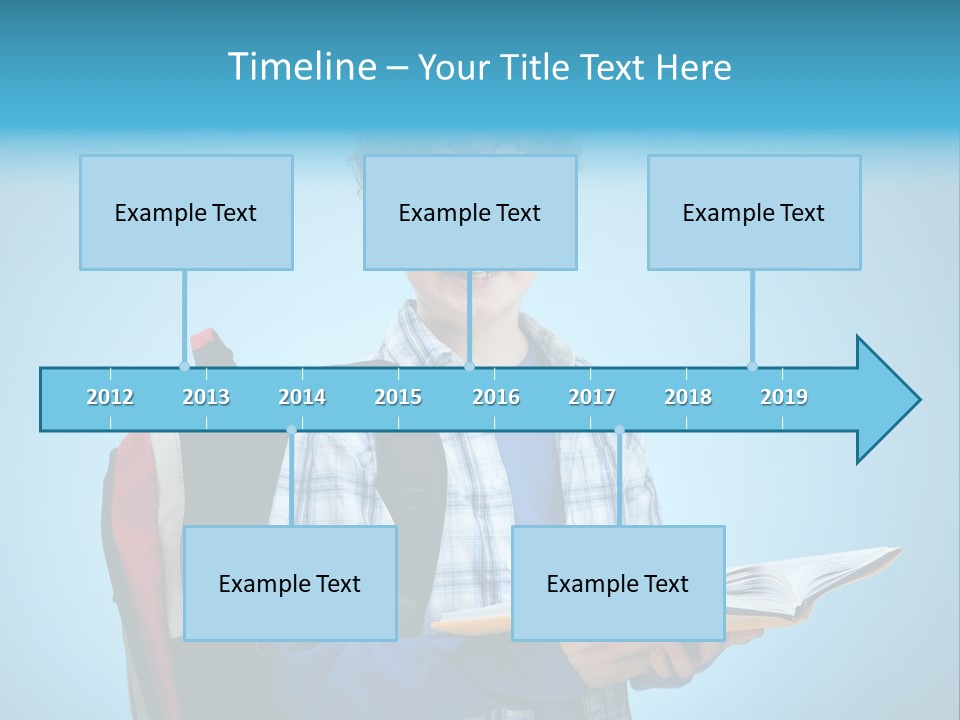 Horizontal Boy Schoolkid PowerPoint Template