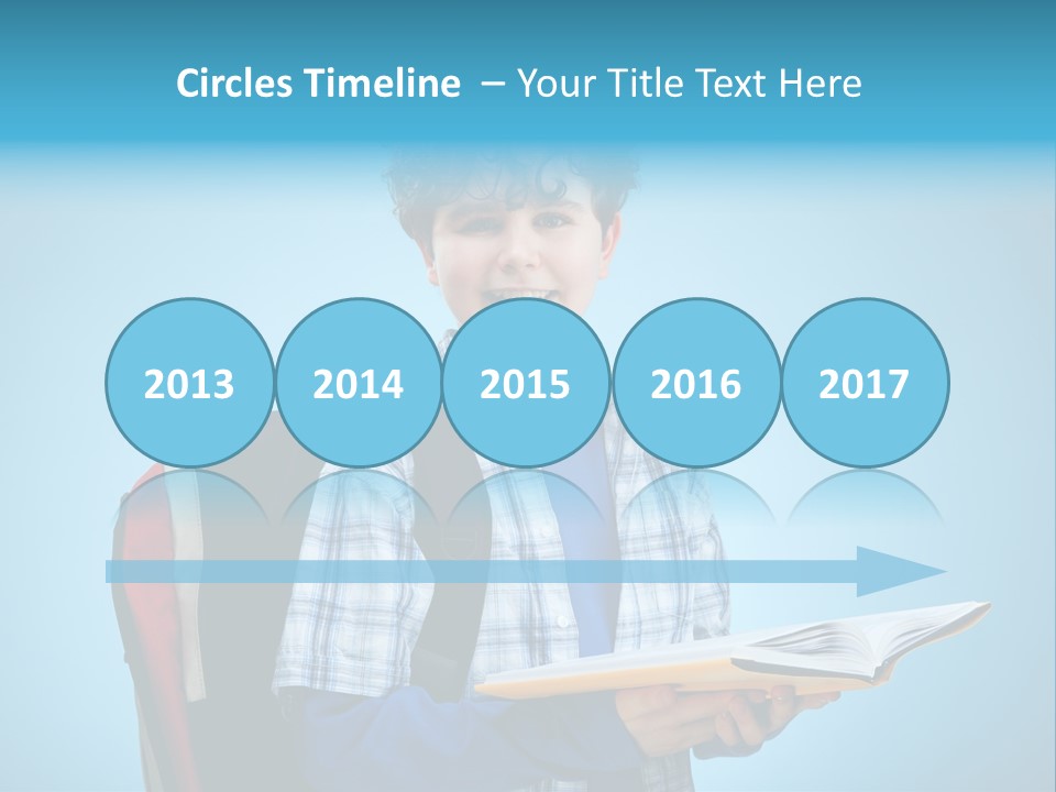 Horizontal Boy Schoolkid PowerPoint Template