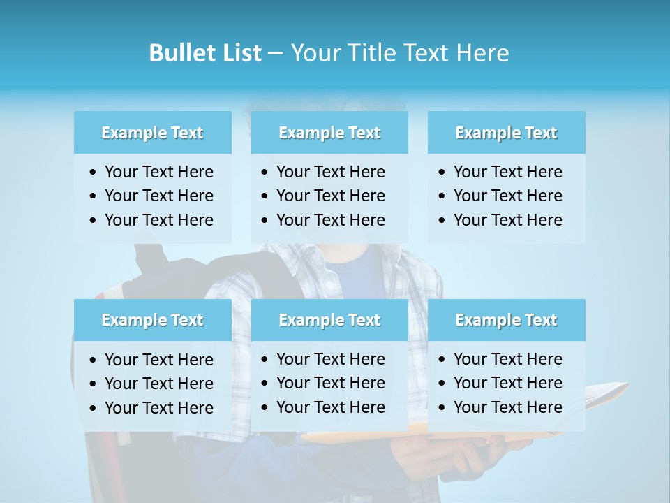 Horizontal Boy Schoolkid PowerPoint Template