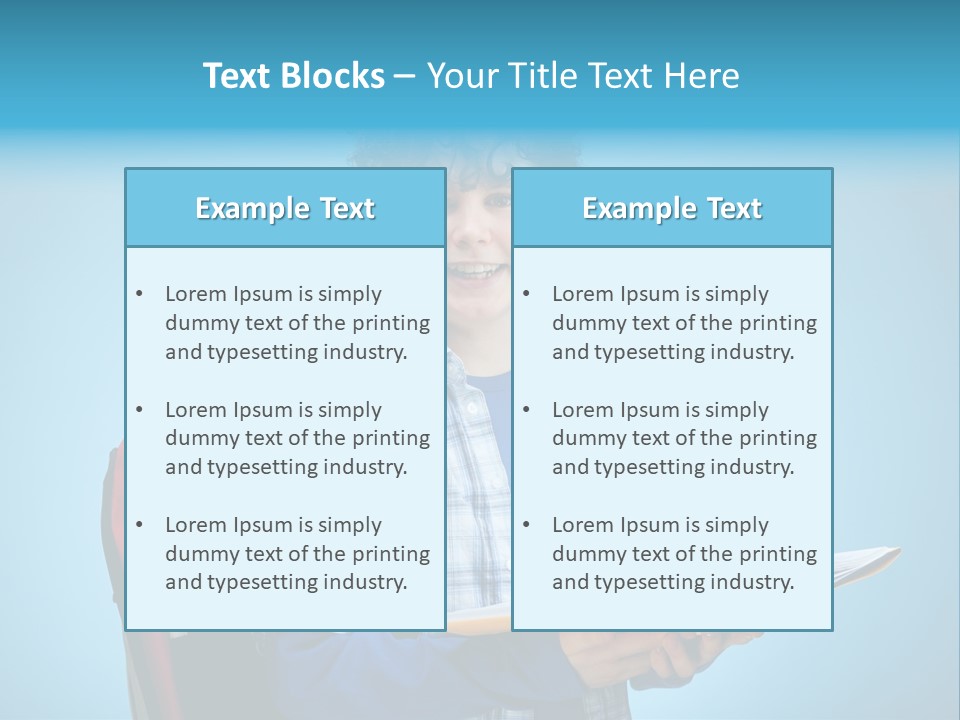 Horizontal Boy Schoolkid PowerPoint Template