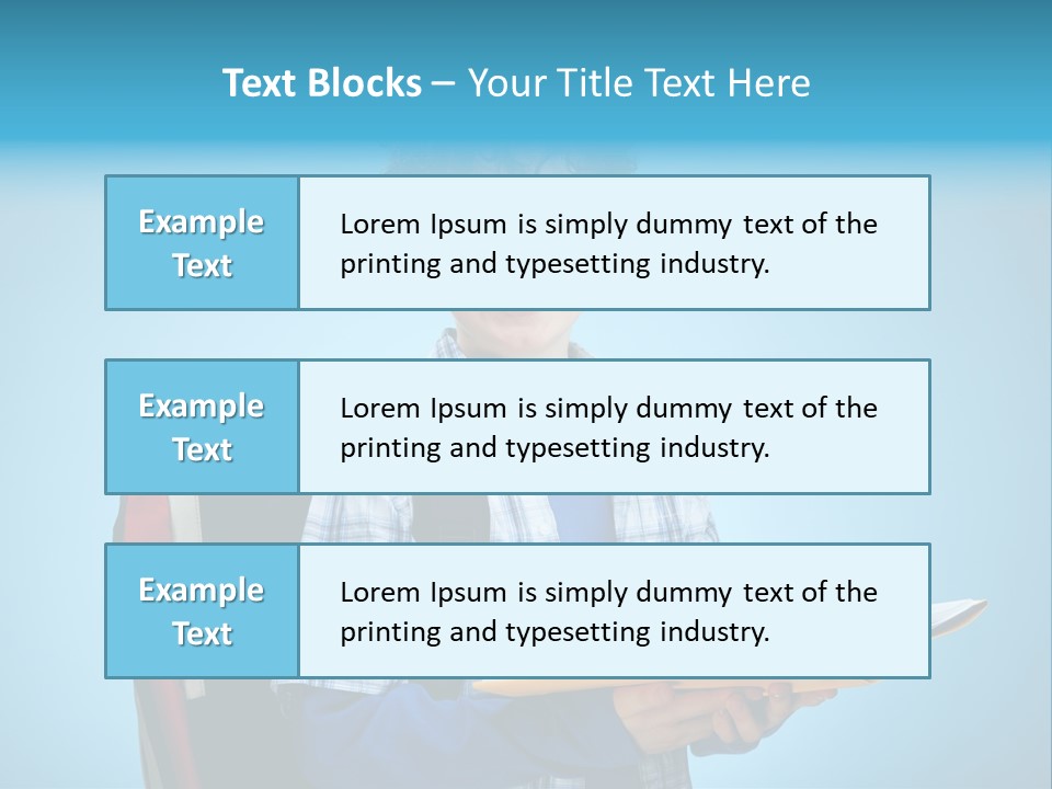 Horizontal Boy Schoolkid PowerPoint Template