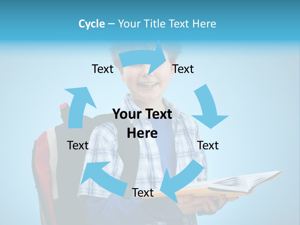 Horizontal Boy Schoolkid PowerPoint Template