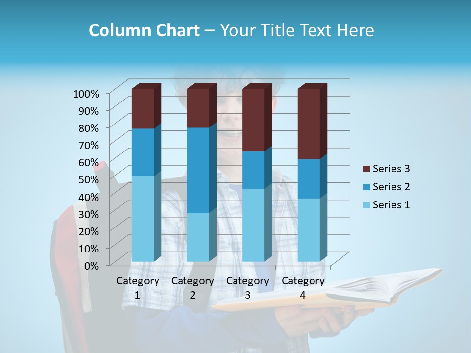Horizontal Boy Schoolkid PowerPoint Template