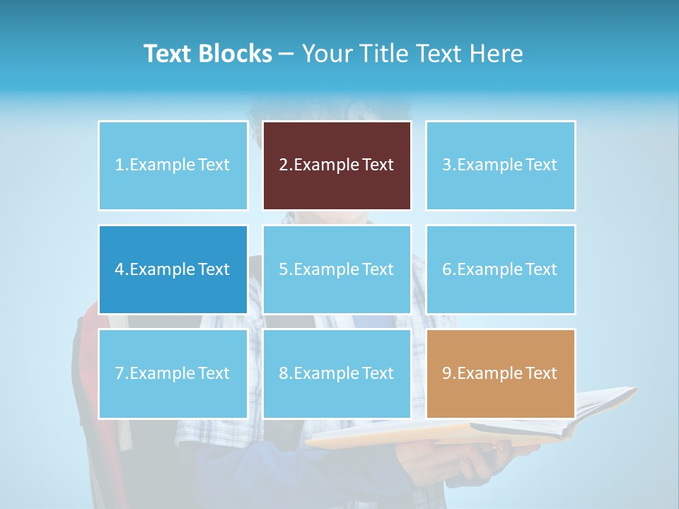 Horizontal Boy Schoolkid PowerPoint Template