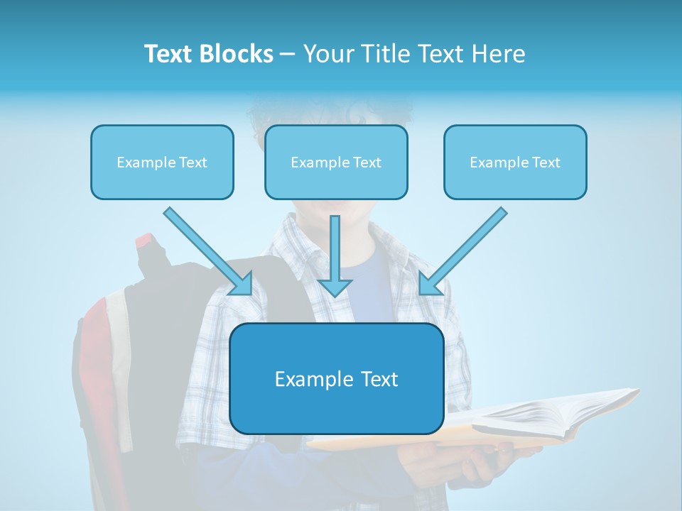 Horizontal Boy Schoolkid PowerPoint Template