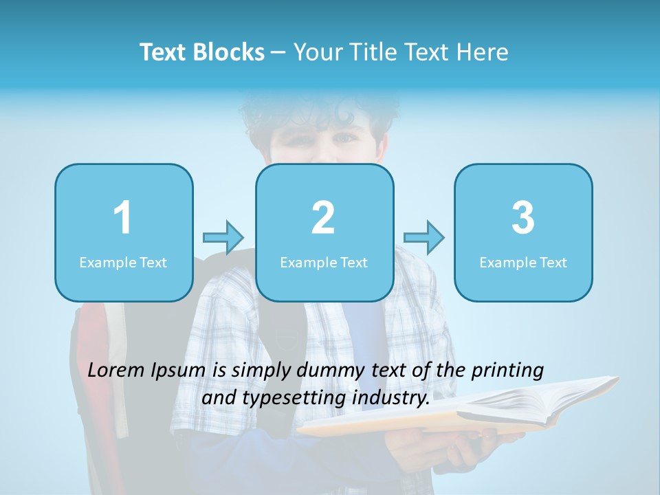 Horizontal Boy Schoolkid PowerPoint Template