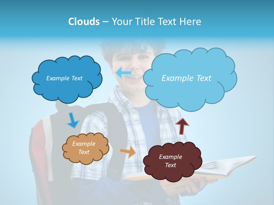 Horizontal Boy Schoolkid PowerPoint Template