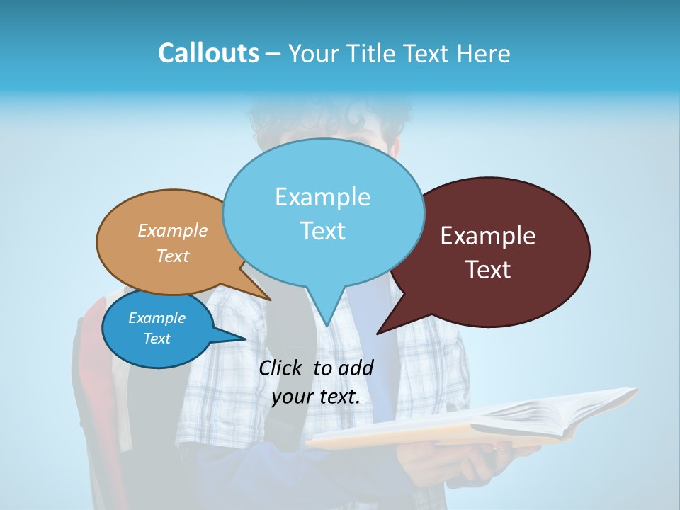 Horizontal Boy Schoolkid PowerPoint Template