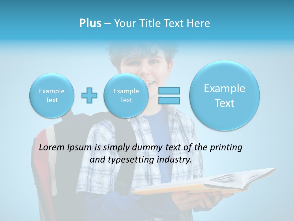 Horizontal Boy Schoolkid PowerPoint Template