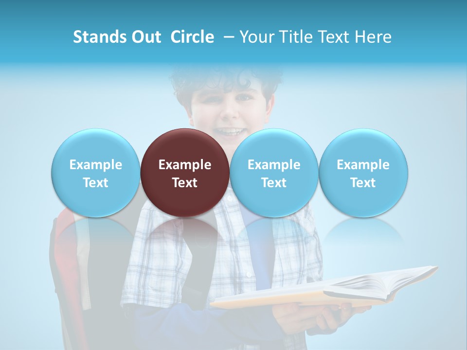 Horizontal Boy Schoolkid PowerPoint Template