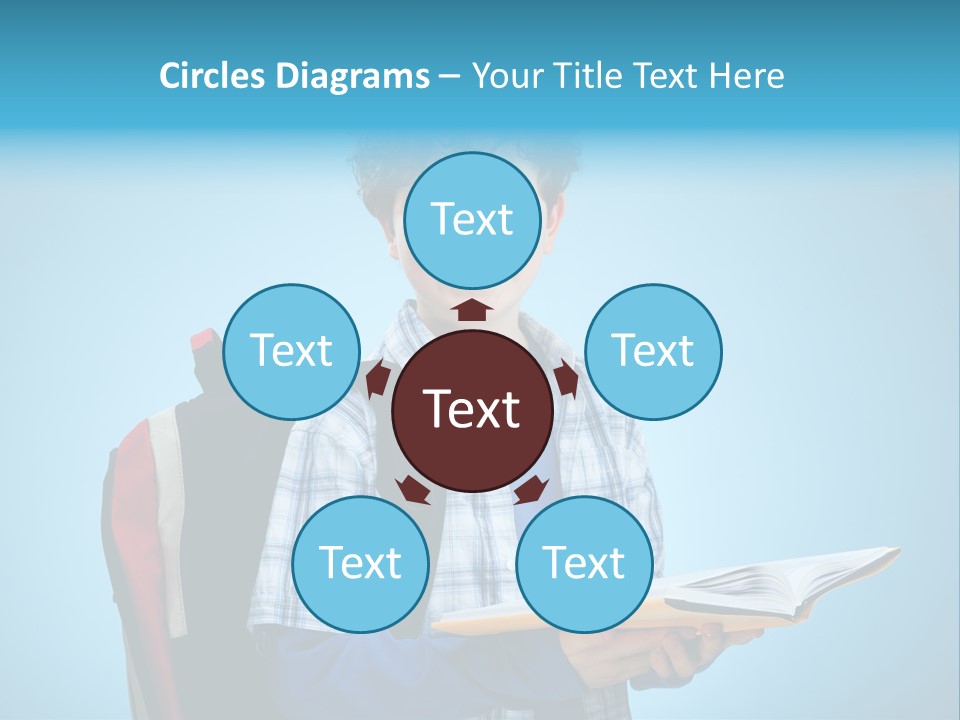 Horizontal Boy Schoolkid PowerPoint Template