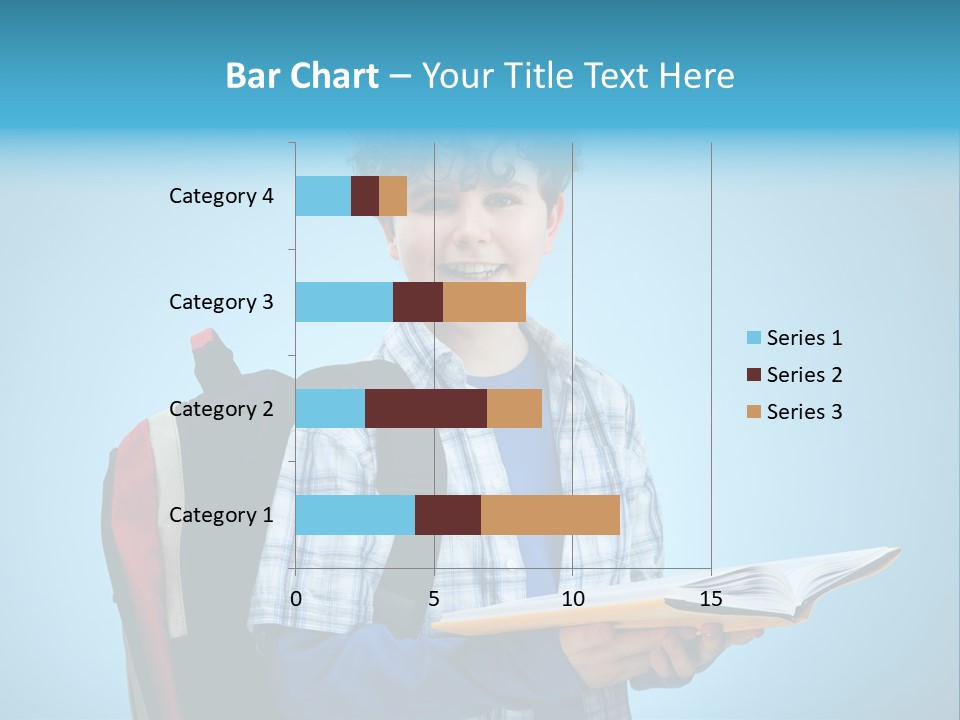 Horizontal Boy Schoolkid PowerPoint Template