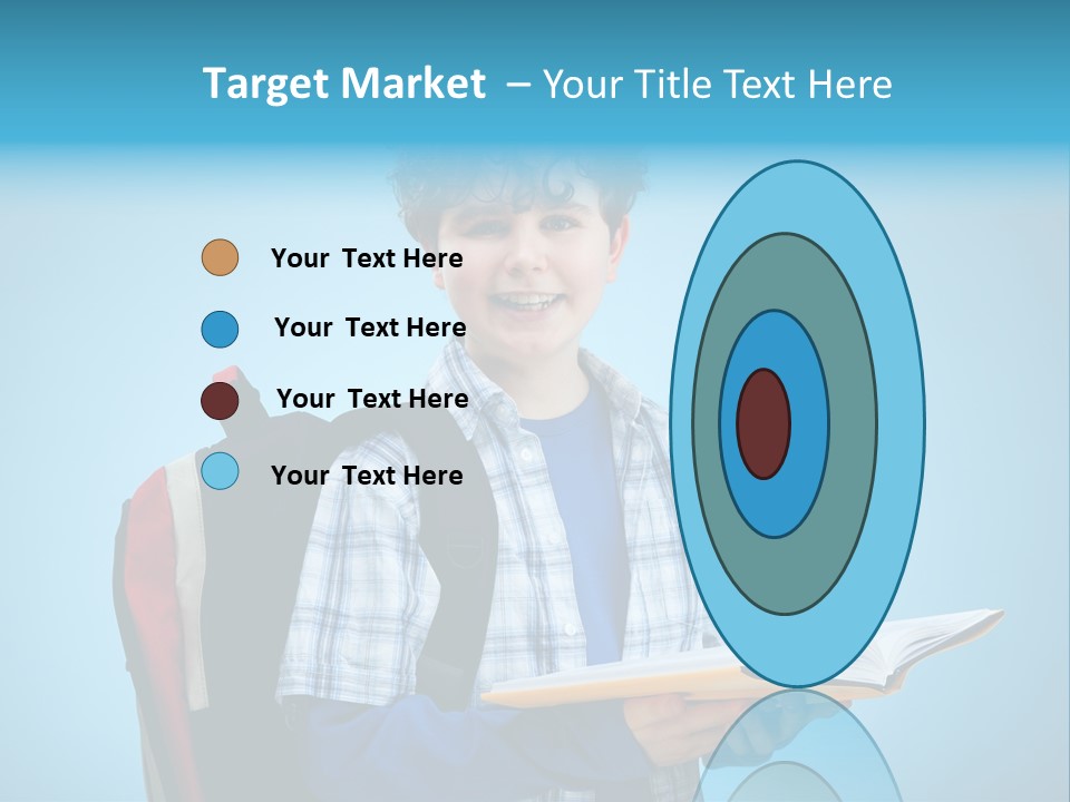 Horizontal Boy Schoolkid PowerPoint Template