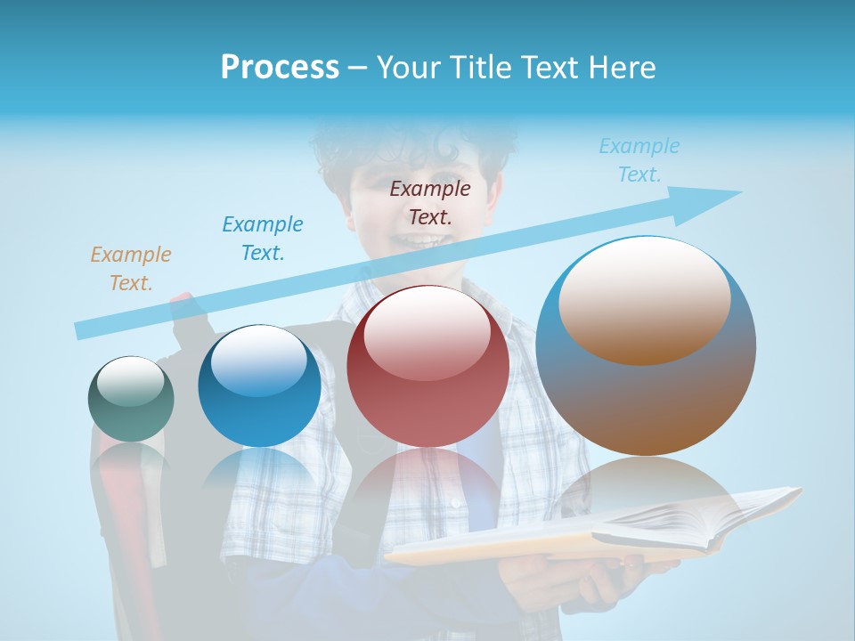 Horizontal Boy Schoolkid PowerPoint Template