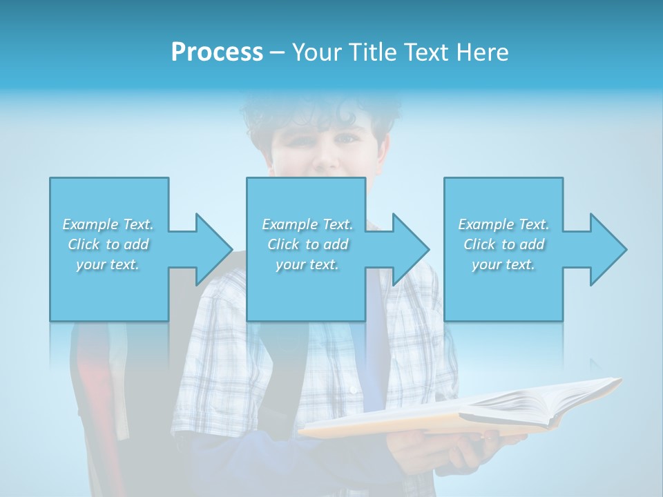 Horizontal Boy Schoolkid PowerPoint Template