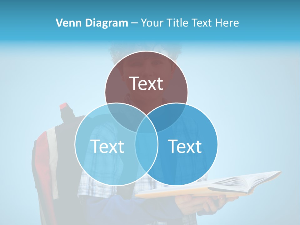 Horizontal Boy Schoolkid PowerPoint Template