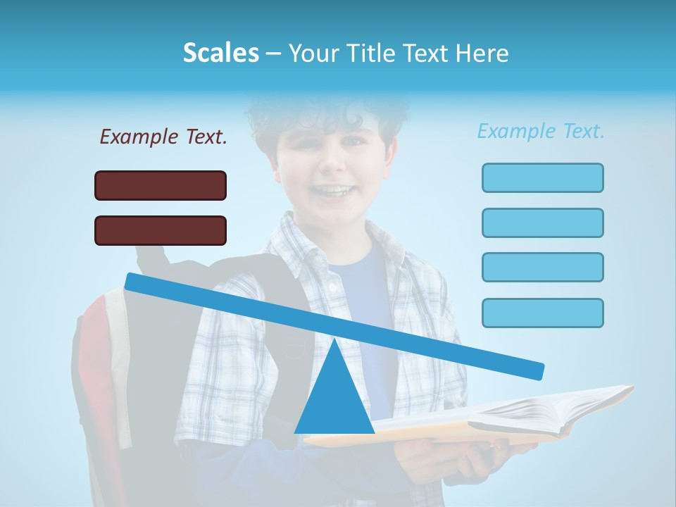 Horizontal Boy Schoolkid PowerPoint Template