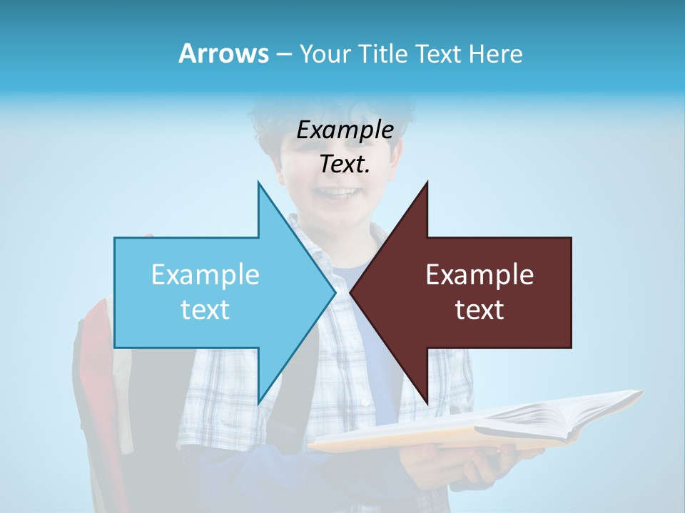 Horizontal Boy Schoolkid PowerPoint Template