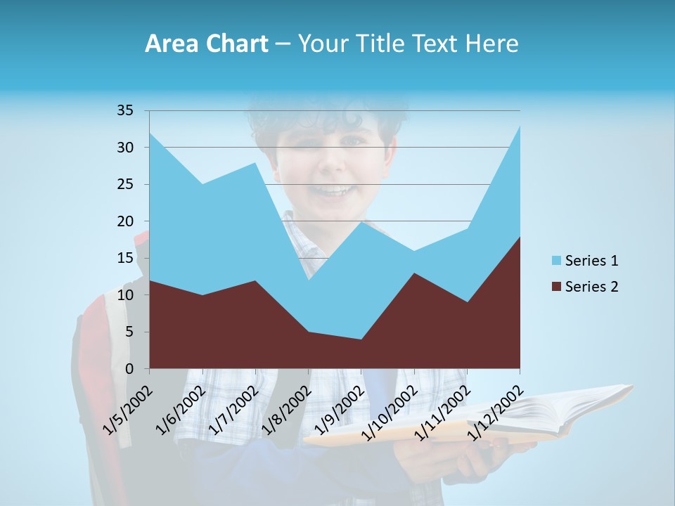 Horizontal Boy Schoolkid PowerPoint Template