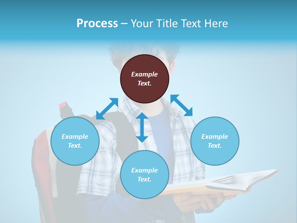 Horizontal Boy Schoolkid PowerPoint Template