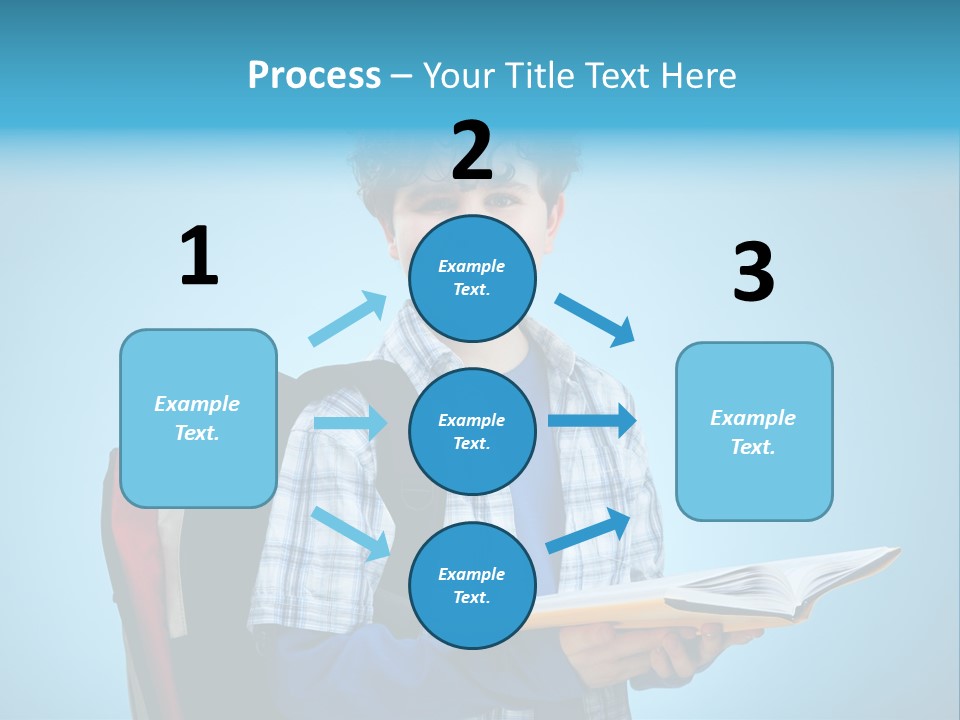 Horizontal Boy Schoolkid PowerPoint Template