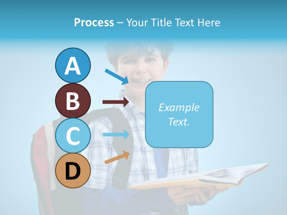 Horizontal Boy Schoolkid PowerPoint Template