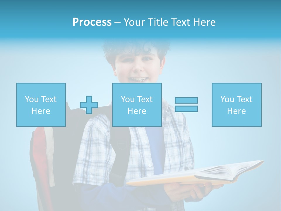 Horizontal Boy Schoolkid PowerPoint Template