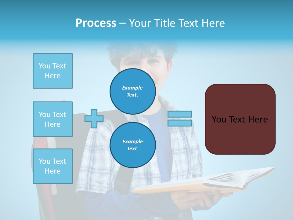 Horizontal Boy Schoolkid PowerPoint Template