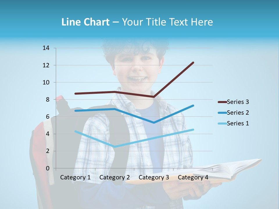 Horizontal Boy Schoolkid PowerPoint Template