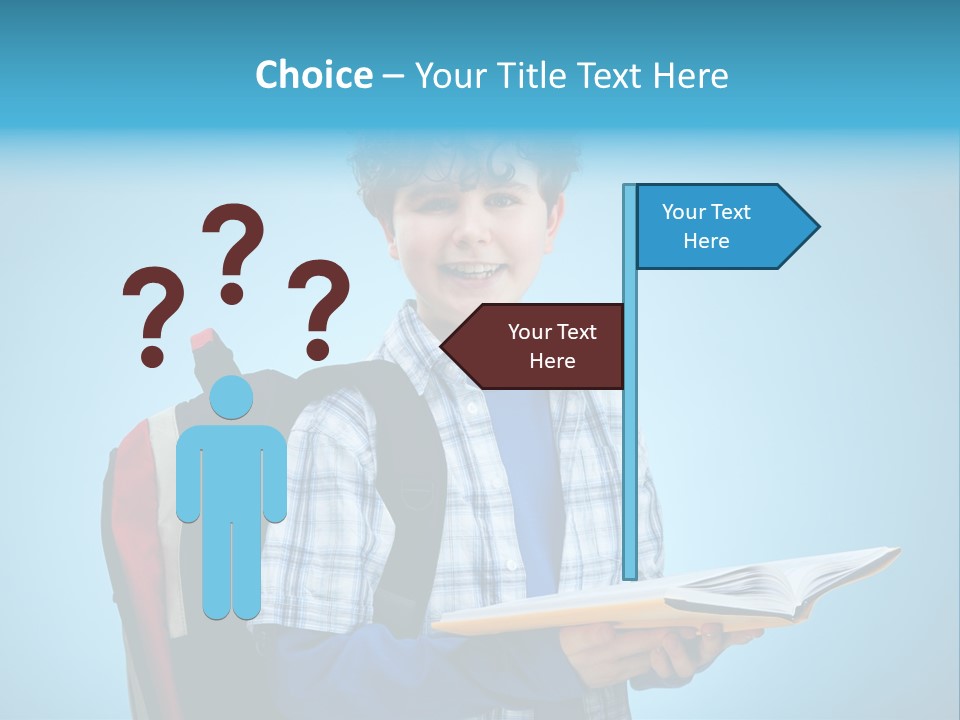 Horizontal Boy Schoolkid PowerPoint Template