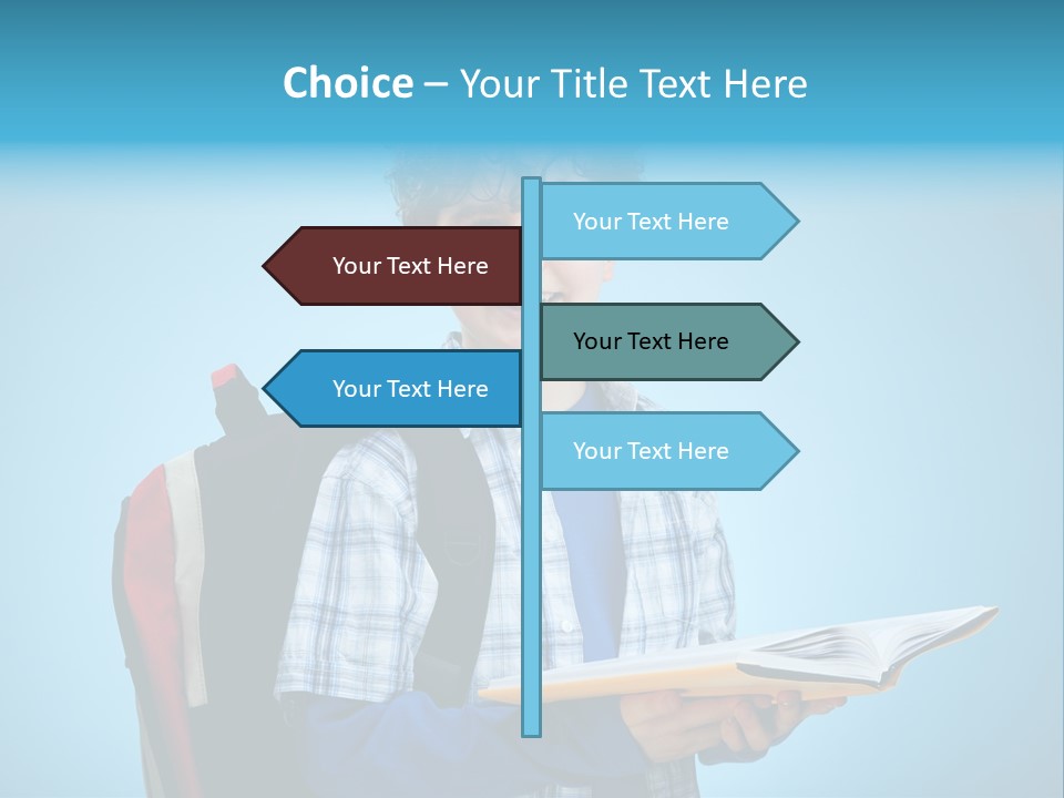 Horizontal Boy Schoolkid PowerPoint Template