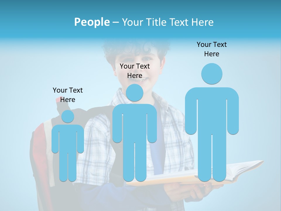 Horizontal Boy Schoolkid PowerPoint Template