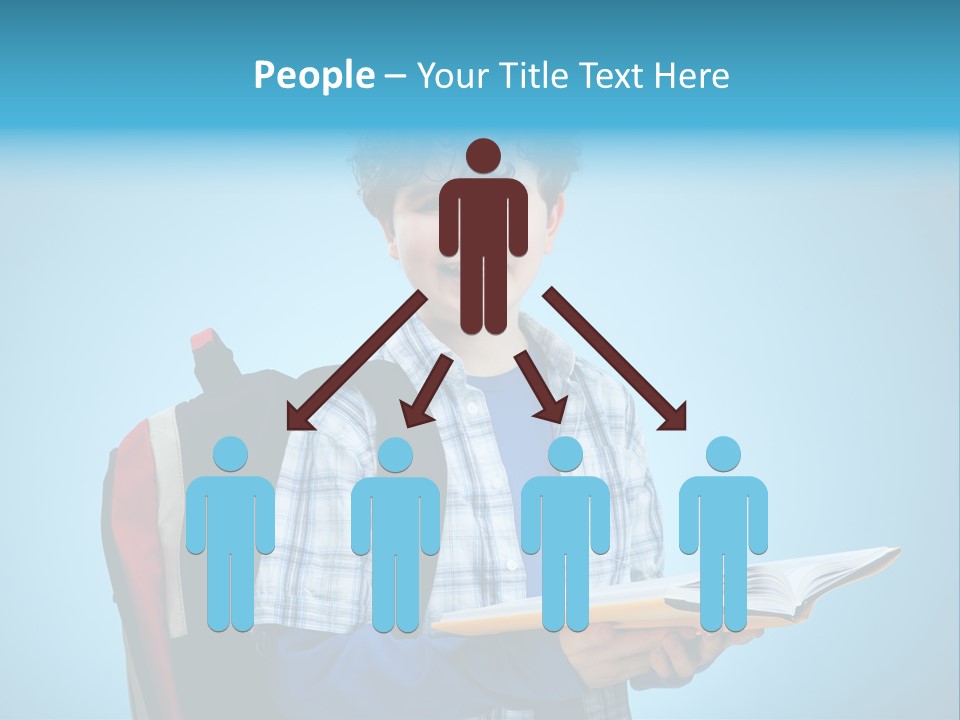 Horizontal Boy Schoolkid PowerPoint Template