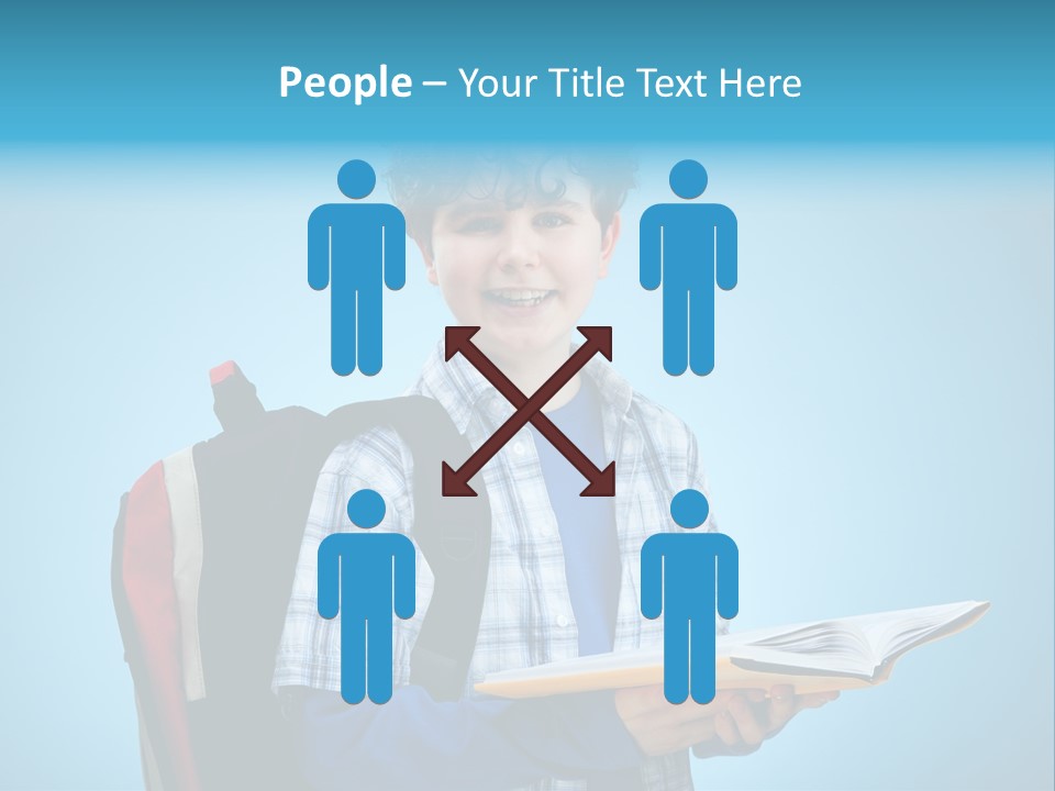 Horizontal Boy Schoolkid PowerPoint Template