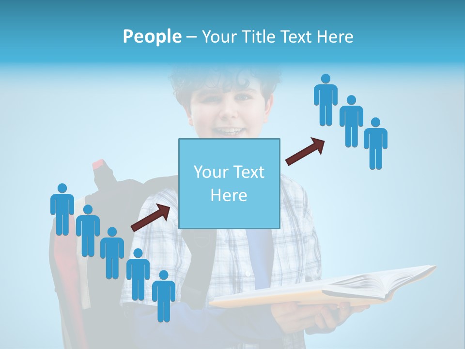 Horizontal Boy Schoolkid PowerPoint Template