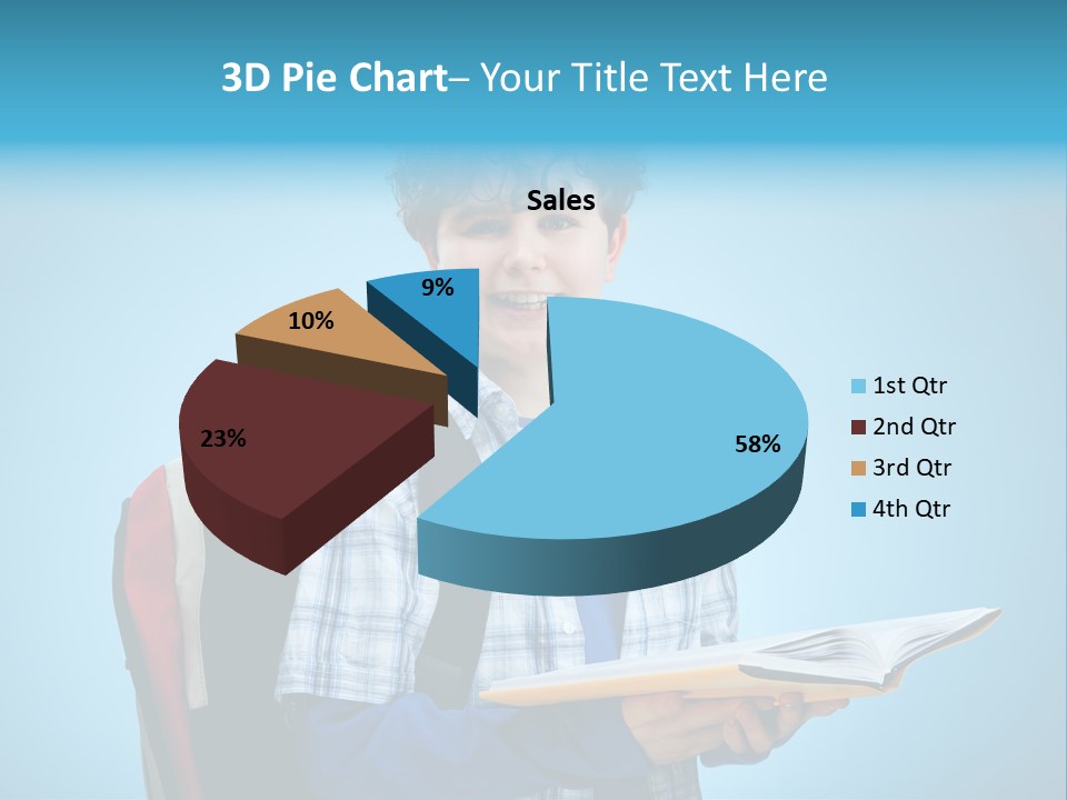 Horizontal Boy Schoolkid PowerPoint Template