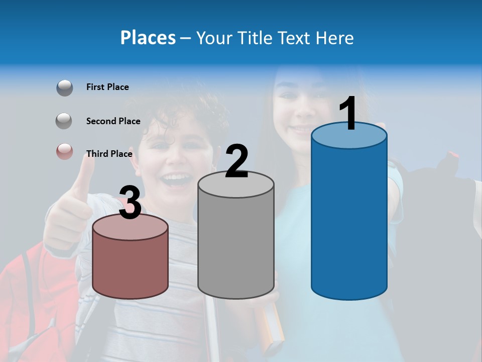 Showing Girl Rucksack PowerPoint Template