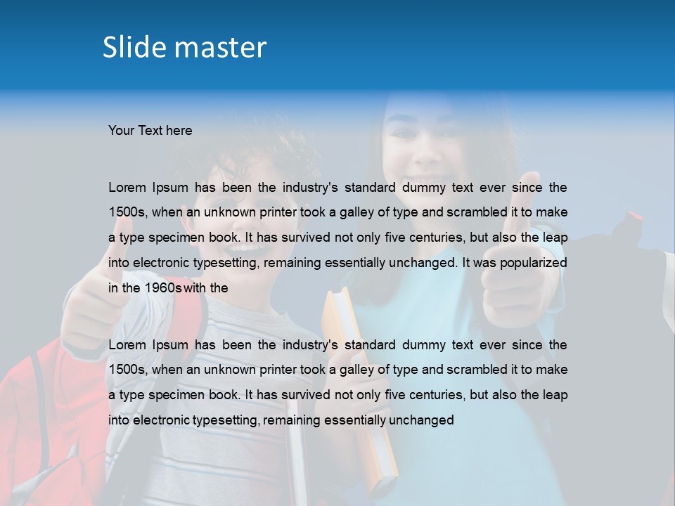 Showing Girl Rucksack PowerPoint Template