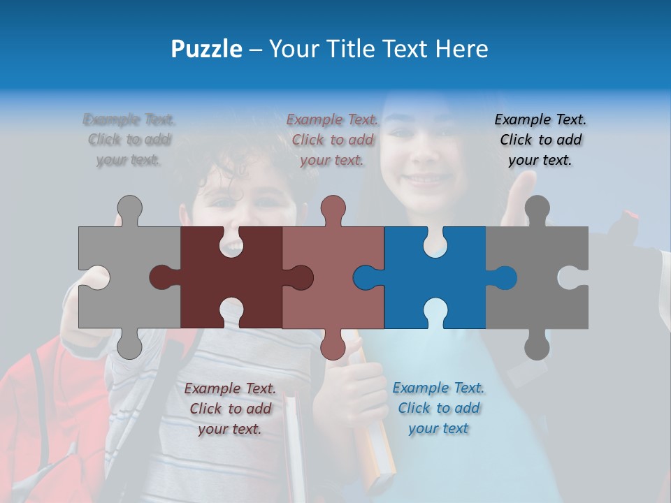 Showing Girl Rucksack PowerPoint Template