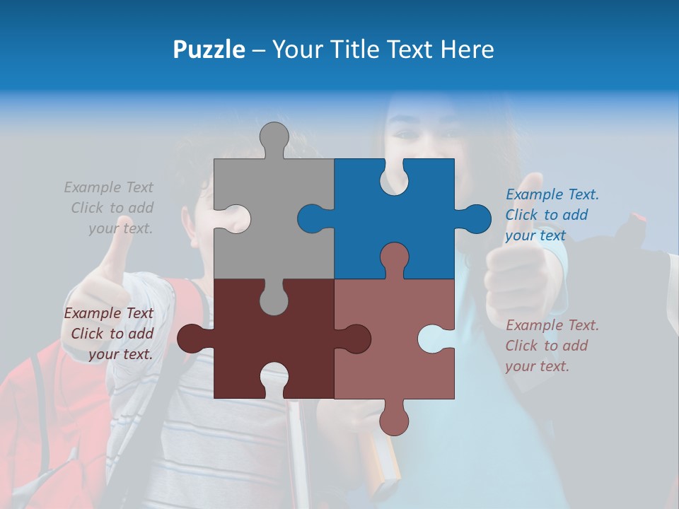 Showing Girl Rucksack PowerPoint Template