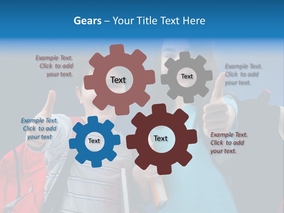 Showing Girl Rucksack PowerPoint Template